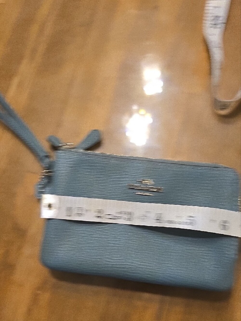 Coach Pebbled Leather Wristlet in Blue - Picture 8 of 8